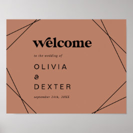 幾何モダン |銅結婚の歓迎 ポスター
