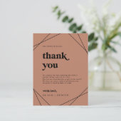 幾何モダン | Copper Thank You披露宴 ポストカード (スタンド正面)