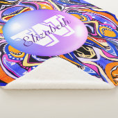 幾何モノグラムのアートデコ鮮やかなパターン シェルパブランケット (3/4)