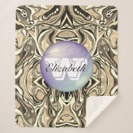 幾何モノグラムのアートデコ鮮やかなパターン シェルパブランケット