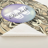 幾何モノグラムのアートデコ鮮やかなパターン シェルパブランケット (3/4)