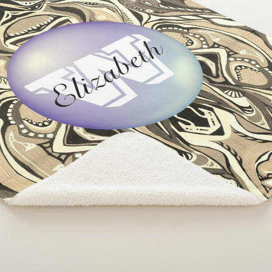 幾何モノグラムのアートデコ鮮やかなパターン シェルパブランケット (3/4)