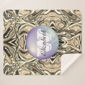 幾何モノグラムのアートデコ鮮やかなパターン シェルパブランケット (正面(横))