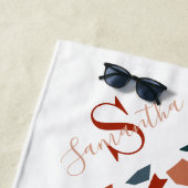 幾何モノグラムのパターン ビーチタオル (インサイチュ)