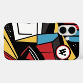 幾何モノグラムのモダン抽象芸術 Case-Mate iPhoneケース (裏面 (横))