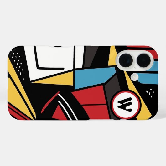 幾何モノグラムのモダン抽象芸術 Case-Mate iPhoneケース (裏面 (横))