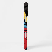 幾何モノグラムのモダン抽象芸術 iPhoneケース (右側面)