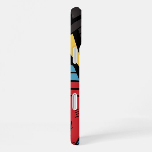 幾何モノグラムのモダン抽象芸術 iPhoneケース (右側面)