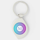 幾何モノグラムの色数々の勾配 キーホルダー (正面)