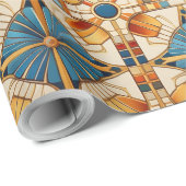 幾何モロッコタイルパターン#1ティール(緑がかった色)金ゴールドID1077 ラッピングペーパー (ロールコーナー)