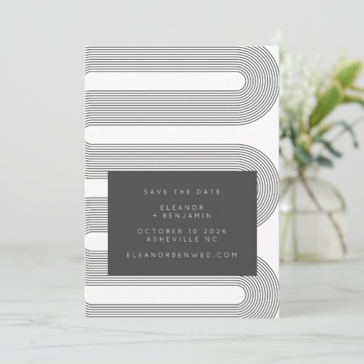 幾何ユニークはっきりした白黒クラス結婚ズ セーブザデート (スタンド正面)