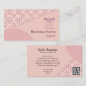 幾何ユニークフェミニンパターンQRコードロゴ 名刺 (正面/裏面)