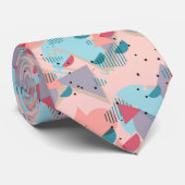 幾何ユニークモダンレトロモザイクアートパターン ネクタイ (ロール)