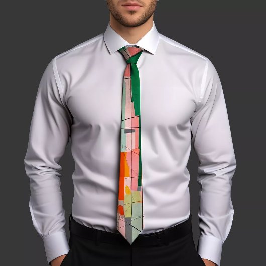 幾何ユニーク結 ネクタイ