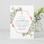 幾何ユーカリプスクリスマスバプテスマ/《キリスト教》洗礼式や命名式 招待状 (スタンド正面)