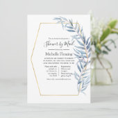 幾何ユーカリベビー又はブライダルシャワーバイメール 招待状 (スタンド正面)