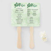 幾何ユーカリ葉結婚式 プログラム ハンドファン (正面&裏面)