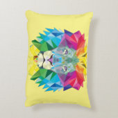 幾何ライオンの頭 アクセントクッション (裏面(縦))