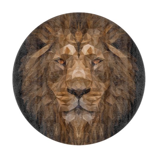 幾何ライオンポートレート カッティングボード (正面)