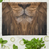 幾何ライオンポートレート キッチンタオル (折り畳み)