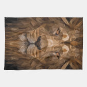 幾何ライオンポートレート キッチンタオル (横)