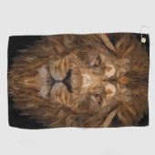 幾何ライオンポートレート ゴルフタオル (横)