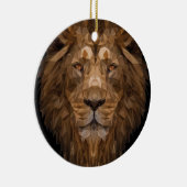 幾何ライオンポートレート セラミックオーナメント (右)