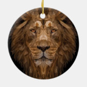 幾何ライオンポートレート セラミックオーナメント (裏面)