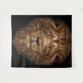 幾何ライオンポートレート タペストリー (正面(横))