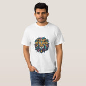 幾何ライオンTシャツデザイン Tシャツ (正面フル)