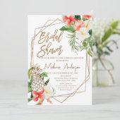 幾何レッドフローラアロハブライダルシャワー 招待状 (スタンド正面)