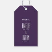 幾何レトロビーブス秋結婚のギフトラベル ギフトタグ (裏面)