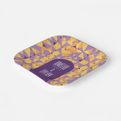 幾何レトロビーブス結婚オータム ペーパープレート (傾斜あり)