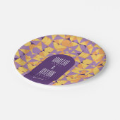 幾何レトロビーブス結婚オータム ペーパープレート (アングル)