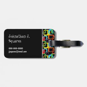 幾何レトロ数々の色パターパーソナライズされたン ラゲッジタグ