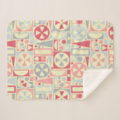 幾何レトロ1950年代中世ピモダンンク シェルパブランケット (正面(横))