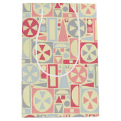 幾何レトロ1950年代中世ピモダンンク ミディアムペーパーバッグ (正面)