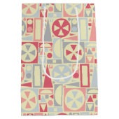 幾何レトロ1950年代中世ピモダンンク ミディアムペーパーバッグ (裏面)