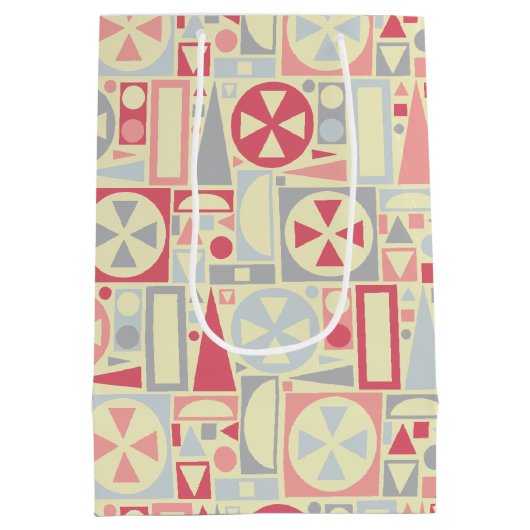 幾何レトロ1950年代中世ピモダンンク ミディアムペーパーバッグ (裏面)