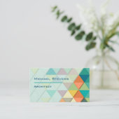 幾何三モダン角カラフル形建築 名刺 (スタンド正面)