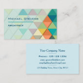 幾何三モダン角カラフル形建築 名刺 (正面/裏面)