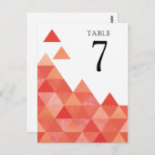 幾何三角形のテーブル番号 | コーラル ポストカード (正面/裏面)