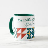 幾何三角形の円の花びらの形状 マグカップ (正面左)