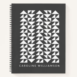 幾何三角形の形状パターン（黒） ノートブック
