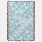 幾何三角形の青モダン抽象芸術 スローブランケット (正面縦)