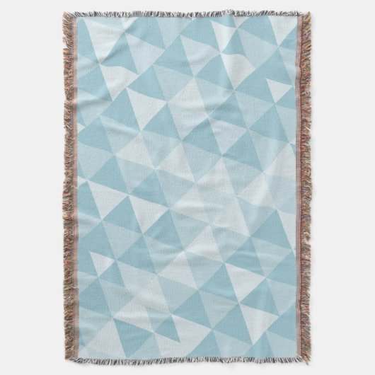 幾何三角形の青モダン抽象芸術 スローブランケット (正面縦)