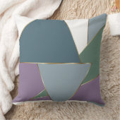 幾何三角形パターン青バイオレットグリーン クッション (ブランケット)