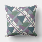 幾何三角形パターン青バイオレットグリーン クッション (裏面)