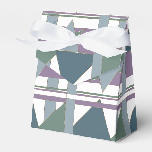 幾何三角形パターン青バイオレットグリーン フェイバーボックス (正面サイド)