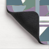 幾何三角形パターン青バイオレットグリーン マウスパッド (コーナー)